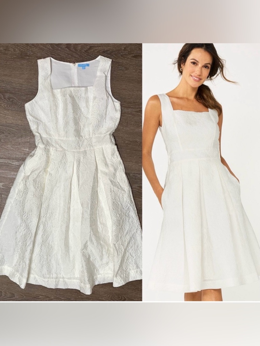 women's dress DRAPER JAMES RSVP 
Embossed Ivory 
A-line silhouette Size Medium m